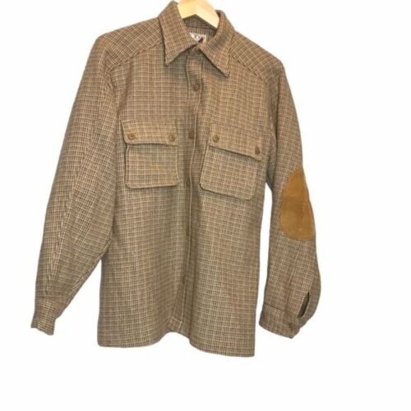 Vintage 1970 Pendleton 100% Virgin Wool Size Large Elbow Patches - Picture 2 of 15